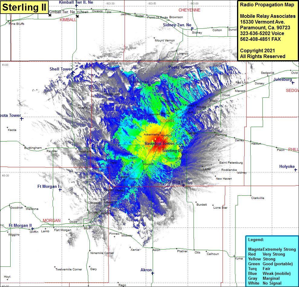 heat map radio coverage Sterling II